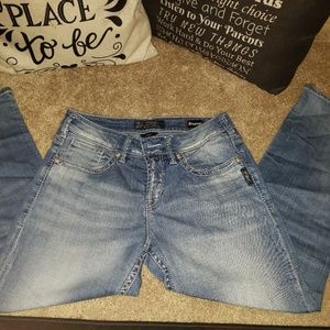 Silver cropped jeans Nwot